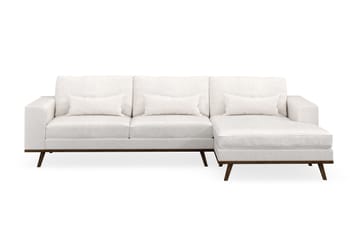 Copenhagen 4-seters Høyrevendt L-formet Divansofa i Bouclé - Hvit - Møbler - Sofaer - Sofaer med sjeselong - 4 seters sofa med divan