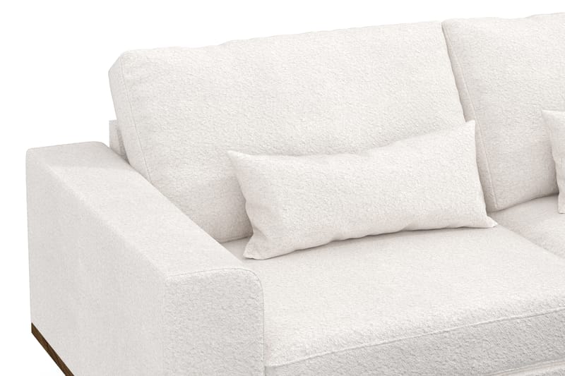 Copenhagen 4-seters Høyrevendt L-formet Divansofa i Bouclé - Hvit - Møbler - Sofaer - Sofaer med sjeselong - 4 seters sofa med divan