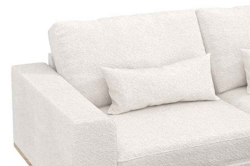 Copenhagen 4-seters Høyrevendt L-formet Divansofa i Bouclé - Hvit - Møbler - Sofaer - Sofaer med sjeselong - 4 seters sofa med divan