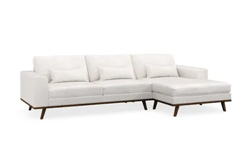 Copenhagen 4-seters Høyrevendt L-formet Divansofa i Bouclé - Hvit - Møbler - Sofaer - Sofaer med sjeselong - 4 seters sofa med divan