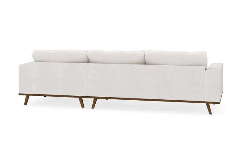 Copenhagen 4-seters Høyrevendt L-formet Divansofa i Bouclé - Hvit - Møbler - Sofaer - Sofaer med sjeselong - 4 seters sofa med divan