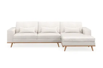 Copenhagen 4-seters Høyrevendt L-formet Divansofa i Bouclé - Hvit - Møbler - Sofaer - Sofaer med sjeselong - 4 seters sofa med divan