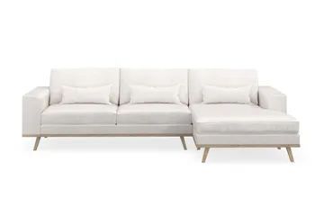 Copenhagen 4-seters Høyrevendt L-formet Divansofa i Bouclé - Hvit - Møbler - Sofaer - Sofaer med sjeselong - 4 seters sofa med divan