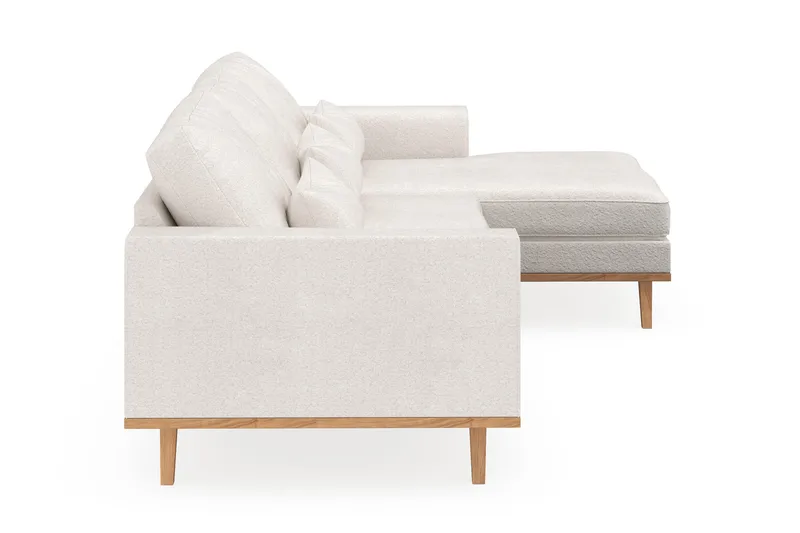 Copenhagen 4-seters Høyrevendt L-formet Divansofa i Bouclé - Hvit - Møbler - Sofaer - Sofaer med sjeselong - 4 seters sofa med divan