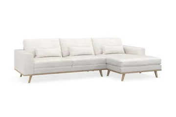 Copenhagen 4-seters Høyrevendt L-formet Divansofa i Bouclé - Hvit - Møbler - Sofaer - Sofaer med sjeselong - 4 seters sofa med divan