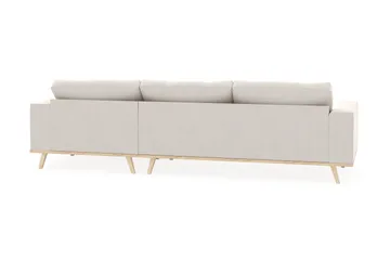 Copenhagen 4-seters Høyrevendt L-formet Divansofa i Fløyel - Kremhvit - Møbler - Sofaer - Sofaer med sjeselong - 4 seters sofa med divan
