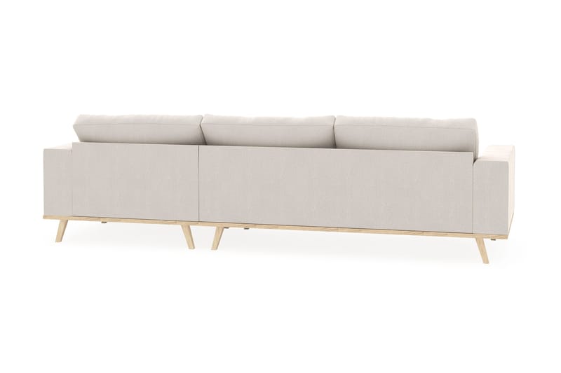 Copenhagen 4-seters Høyrevendt L-formet Divansofa i Fløyel - Kremhvit - Møbler - Sofaer - Sofaer med sjeselong - 4 seters sofa med divan