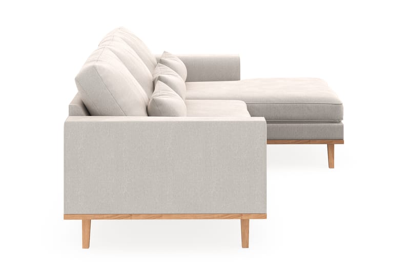 Copenhagen 4-seters Høyrevendt L-formet Divansofa i Fløyel - Kremhvit - Møbler - Sofaer - Sofaer med sjeselong - 4 seters sofa med divan
