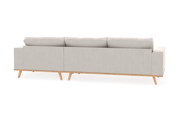 Copenhagen 4-seters Høyrevendt L-formet Divansofa i Fløyel - Kremhvit - Møbler - Sofaer - Sofaer med sjeselong - 4 seters sofa med divan