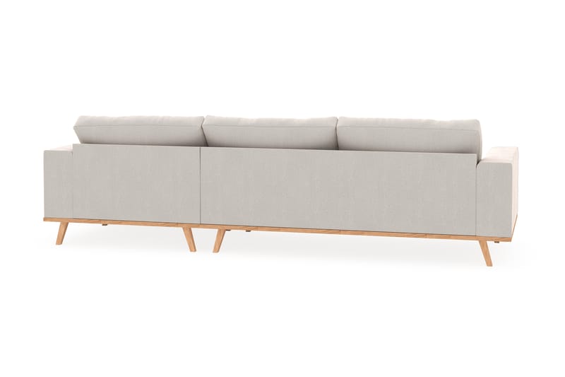 Copenhagen 4-seters Høyrevendt L-formet Divansofa i Fløyel - Kremhvit - Møbler - Sofaer - Sofaer med sjeselong - 4 seters sofa med divan