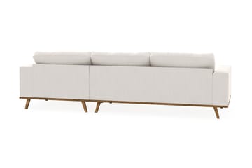 Copenhagen 4-seters Høyrevendt L-formet Divansofa i Fløyel - Kremhvit - Møbler - Sofaer - Sofaer med sjeselong - 4 seters sofa med divan