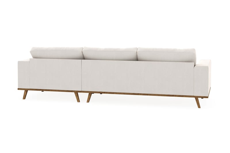 Copenhagen 4-seters Høyrevendt L-formet Divansofa i Fløyel - Kremhvit - Møbler - Sofaer - Sofaer med sjeselong - 4 seters sofa med divan
