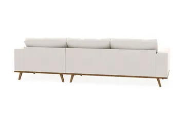 Copenhagen 4-seters Høyrevendt L-formet Divansofa i Fløyel - Kremhvit - Møbler - Sofaer - Sofaer med sjeselong - 4 seters sofa med divan