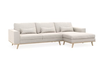 Copenhagen 4-seters Høyrevendt L-formet Divansofa i Fløyel - Kremhvit - Møbler - Sofaer - Sofaer med sjeselong - 4 seters sofa med divan