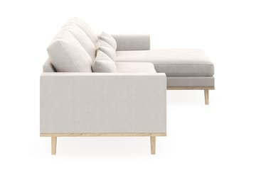 Copenhagen 4-seters Høyrevendt L-formet Divansofa i Fløyel - Kremhvit - Møbler - Sofaer - Sofaer med sjeselong - 4 seters sofa med divan