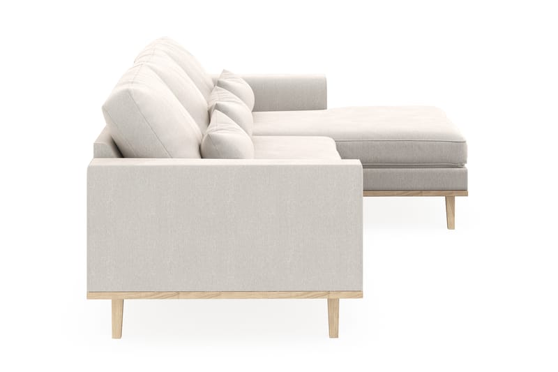 Copenhagen 4-seters Høyrevendt L-formet Divansofa i Fløyel - Kremhvit - Møbler - Sofaer - Sofaer med sjeselong - 4 seters sofa med divan