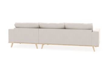 Copenhagen 4-seters Høyrevendt L-formet Divansofa i Fløyel - Kremhvit - Møbler - Sofaer - Sofaer med sjeselong - 4 seters sofa med divan