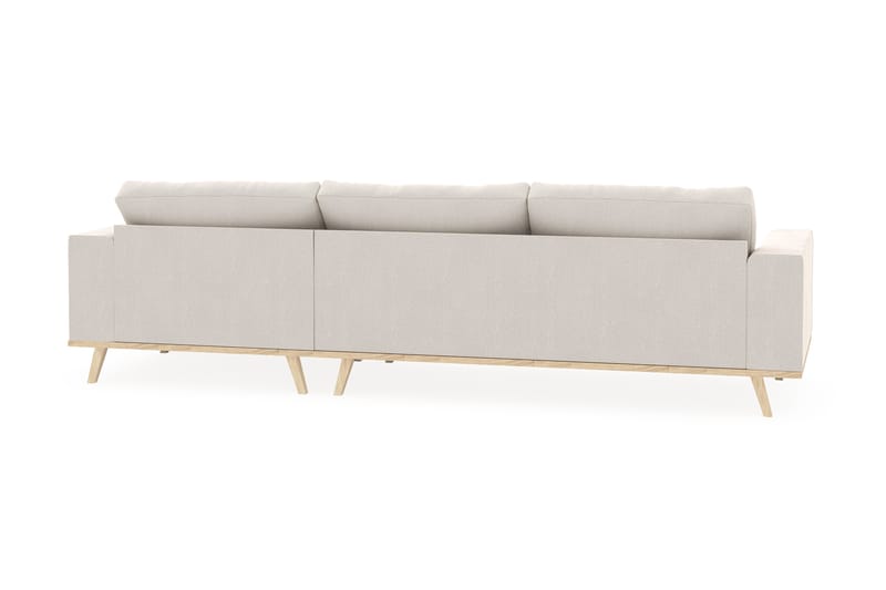 Copenhagen 4-seters Høyrevendt L-formet Divansofa i Fløyel - Kremhvit - Møbler - Sofaer - Sofaer med sjeselong - 4 seters sofa med divan