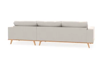Copenhagen 4-seters Høyrevendt L-formet Divansofa i Fløyel - Kremhvit - Møbler - Sofaer - Sofaer med sjeselong - 4 seters sofa med divan