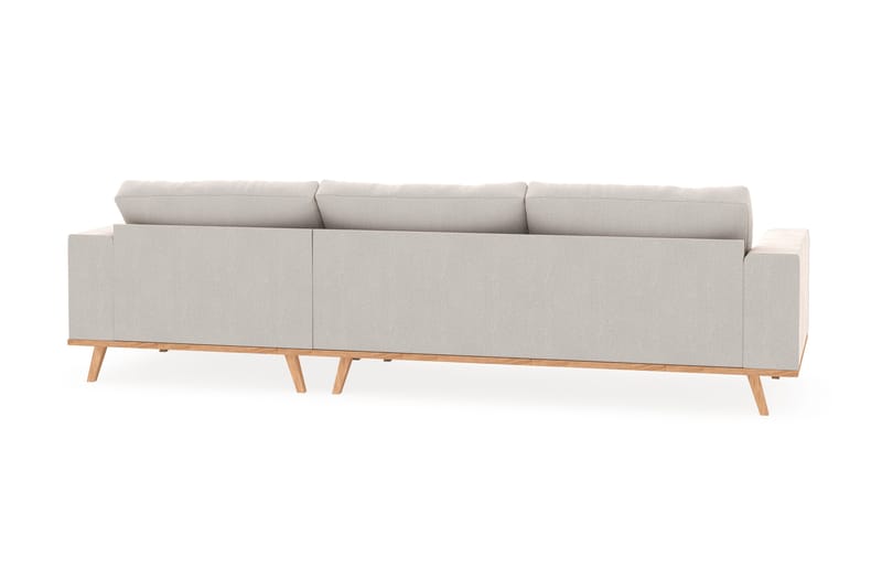Copenhagen 4-seters Høyrevendt L-formet Divansofa i Fløyel - Kremhvit - Møbler - Sofaer - Sofaer med sjeselong - 4 seters sofa med divan