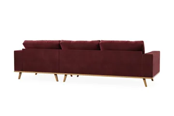 Copenhagen 4-seters Høyrevendt L-formet Divansofa i Fløyel - Lilla - Møbler - Sofaer - Sofaer med sjeselong - 4 seters sofa med divan