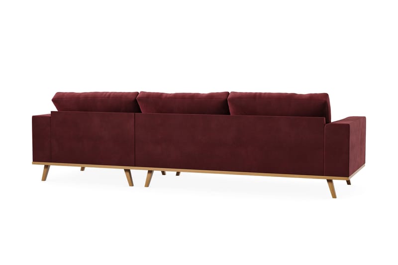 Copenhagen 4-seters Høyrevendt L-formet Divansofa i Fløyel - Lilla - Møbler - Sofaer - Sofaer med sjeselong - 4 seters sofa med divan
