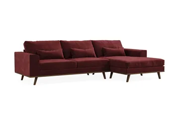 Copenhagen 4-seters Høyrevendt L-formet Divansofa i Fløyel - Lilla - Møbler - Sofaer - Sofaer med sjeselong - 4 seters sofa med divan