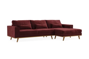 Copenhagen 4-seters Høyrevendt L-formet Divansofa i Fløyel - Lilla - Møbler - Sofaer - Sofaer med sjeselong - 4 seters sofa med divan