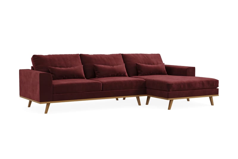 Copenhagen 4-seters Høyrevendt L-formet Divansofa i Fløyel - Lilla - Møbler - Sofaer - Sofaer med sjeselong - 4 seters sofa med divan