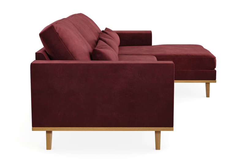 Copenhagen 4-seters Høyrevendt L-formet Divansofa i Fløyel - Lilla - Møbler - Sofaer - Sofaer med sjeselong - 4 seters sofa med divan
