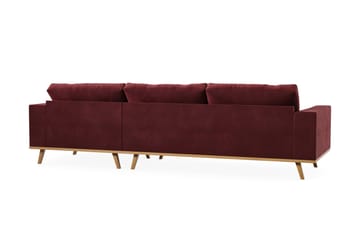 Copenhagen 4-seters Høyrevendt L-formet Divansofa i Fløyel - Lilla - Møbler - Sofaer - Sofaer med sjeselong - 4 seters sofa med divan