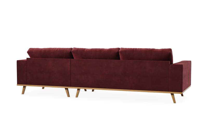 Copenhagen 4-seters Høyrevendt L-formet Divansofa i Fløyel - Lilla - Møbler - Sofaer - Sofaer med sjeselong - 4 seters sofa med divan