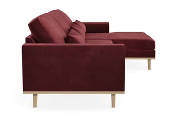 Copenhagen 4-seters Høyrevendt L-formet Divansofa i Fløyel - Lilla - Møbler - Sofaer - Sofaer med sjeselong - 4 seters sofa med divan