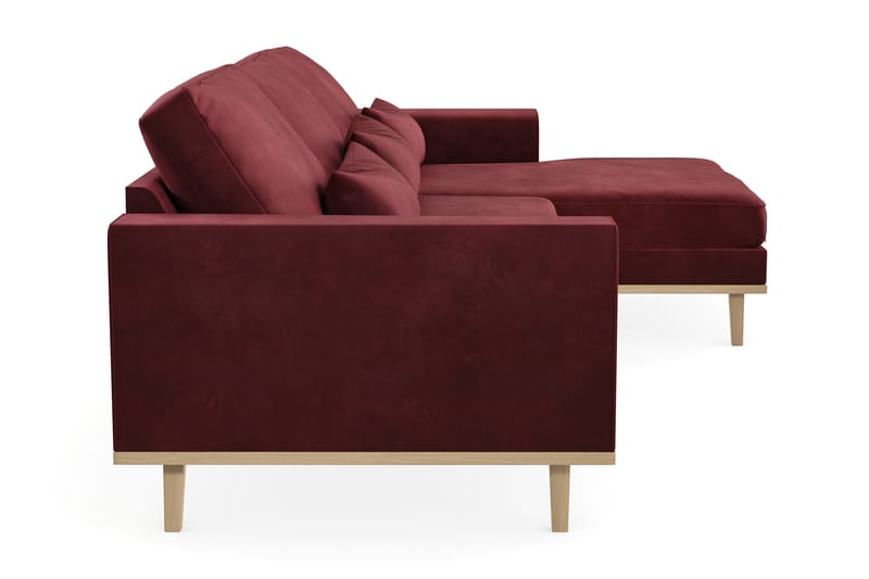 Copenhagen 4-seters Høyrevendt L-formet Divansofa i Fløyel - Lilla - Møbler - Sofaer - Sofaer med sjeselong - 4 seters sofa med divan