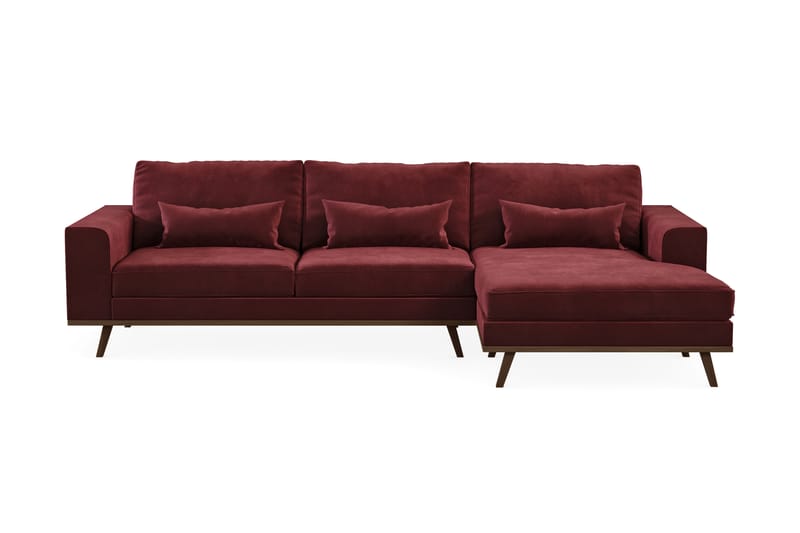 Copenhagen 4-seters Høyrevendt L-formet Divansofa i Fløyel - Lilla - Møbler - Sofaer - Sofaer med sjeselong - 4 seters sofa med divan