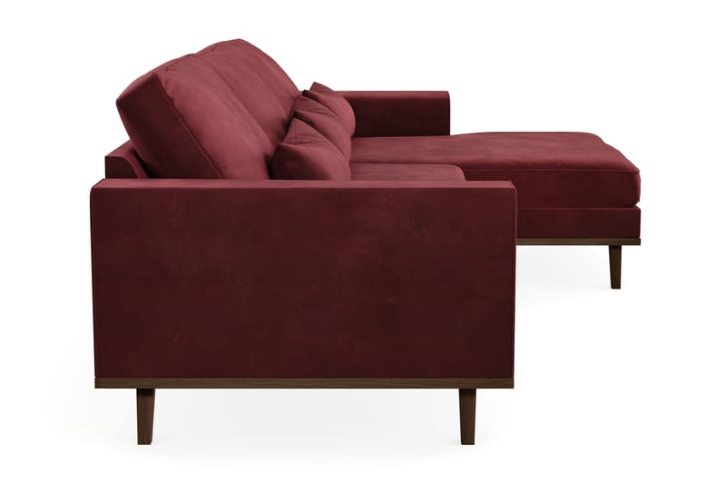 Copenhagen 4-seters Høyrevendt L-formet Divansofa i Fløyel - Lilla - Møbler - Sofaer - Sofaer med sjeselong - 4 seters sofa med divan