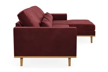 Copenhagen 4-seters Høyrevendt L-formet Divansofa i Fløyel - Lilla - Møbler - Sofaer - Sofaer med sjeselong - 4 seters sofa med divan