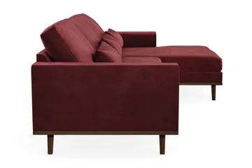 Copenhagen 4-seters Høyrevendt L-formet Divansofa i Fløyel - Lilla - Møbler - Sofaer - Sofaer med sjeselong - 4 seters sofa med divan