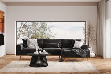 Copenhagen 4-seters Høyrevendt L-formet Divansofa i Fløyel - Mørk grå - Møbler - Sofaer - Sofaer med sjeselong - 4 seters sofa med divan