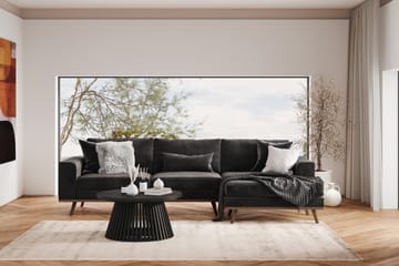Copenhagen 4-seters Høyrevendt L-formet Divansofa i Fløyel - Mørk grå - Møbler - Sofaer - Sofaer med sjeselong - 4 seters sofa med divan