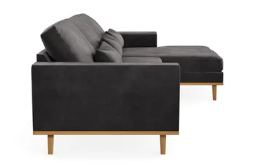 Copenhagen 4-seters Høyrevendt L-formet Divansofa i Fløyel - Mørk grå - Møbler - Sofaer - Sofaer med sjeselong - 4 seters sofa med divan