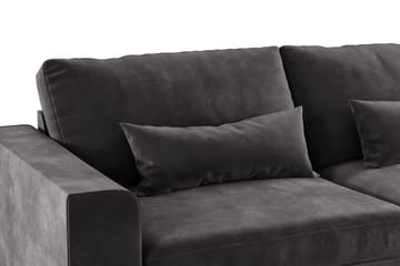 Copenhagen 4-seters Høyrevendt L-formet Divansofa i Fløyel - Mørk grå - Møbler - Sofaer - Sofaer med sjeselong - 4 seters sofa med divan