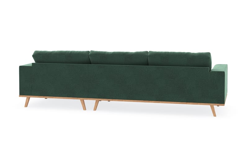 Copenhagen 4-seters Høyrevendt L-formet Divansofa i Fløyel - Mørk grønn - Møbler - Sofaer - Sofaer med sjeselong - 4 seters sofa med divan