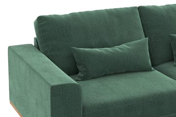 Copenhagen 4-seters Høyrevendt L-formet Divansofa i Fløyel - Mørk grønn - Møbler - Sofaer - Sofaer med sjeselong - 4 seters sofa med divan