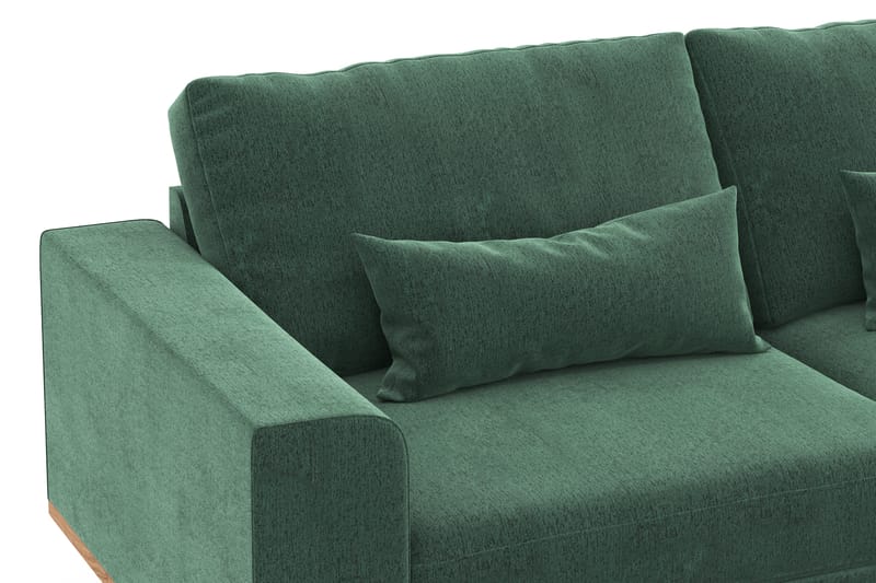 Copenhagen 4-seters Høyrevendt L-formet Divansofa i Fløyel - Mørk grønn - Møbler - Sofaer - Sofaer med sjeselong - 4 seters sofa med divan