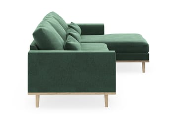 Copenhagen 4-seters Høyrevendt L-formet Divansofa i Fløyel - Mørk grønn - Møbler - Sofaer - Sofaer med sjeselong - 4 seters sofa med divan