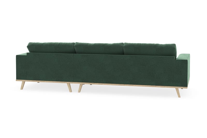 Copenhagen 4-seters Høyrevendt L-formet Divansofa i Fløyel - Mørk grønn - Møbler - Sofaer - Sofaer med sjeselong - 4 seters sofa med divan