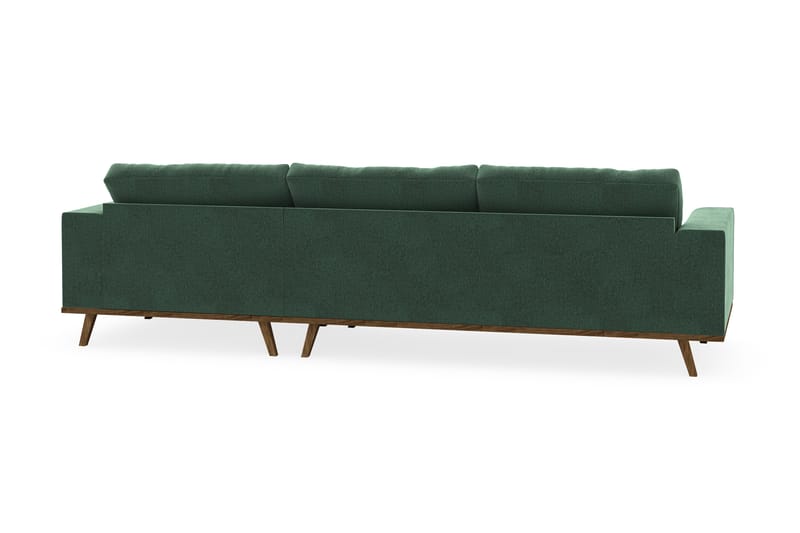 Copenhagen 4-seters Høyrevendt L-formet Divansofa i Fløyel - Mørk grønn - Møbler - Sofaer - Sofaer med sjeselong - 4 seters sofa med divan