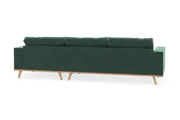 Copenhagen 4-seters Høyrevendt L-formet Divansofa i Fløyel - Mørk grønn - Møbler - Sofaer - Sofaer med sjeselong - 4 seters sofa med divan