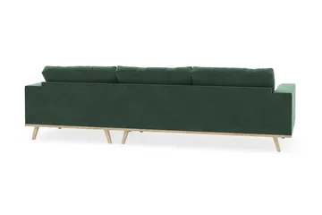 Copenhagen 4-seters Høyrevendt L-formet Divansofa i Fløyel - Mørk grønn - Møbler - Sofaer - Sofaer med sjeselong - 4 seters sofa med divan